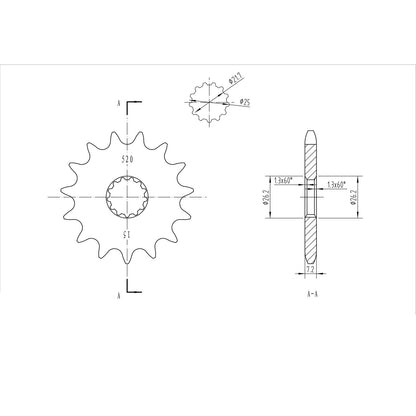 BikeMaster Front Sprocket 525 - 15-Tooth 150 520 15_130694