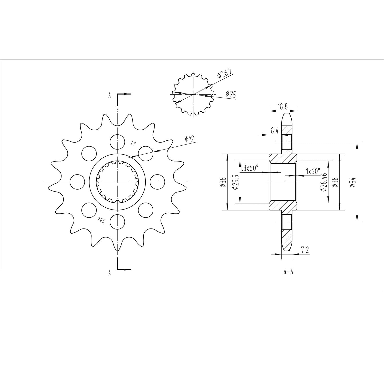 BikeMaster Front Sprocket 525 - 17-Tooth 150 704 17_130699