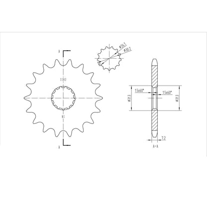 BikeMaster Front Sprocket 525 - 18-Tooth 151 183 18_130706