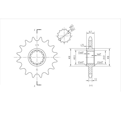 BikeMaster Front Sprocket 525 - 16-Tooth 151 370 16_130711