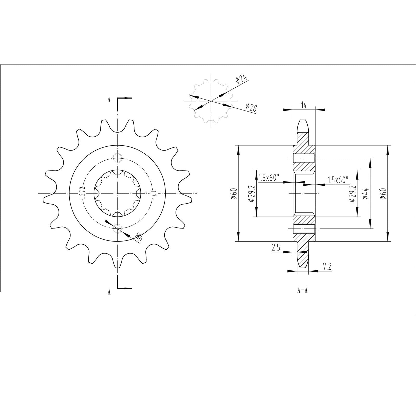 BikeMaster Front Sprocket 525 - 17-Tooth 151 372 17_130715
