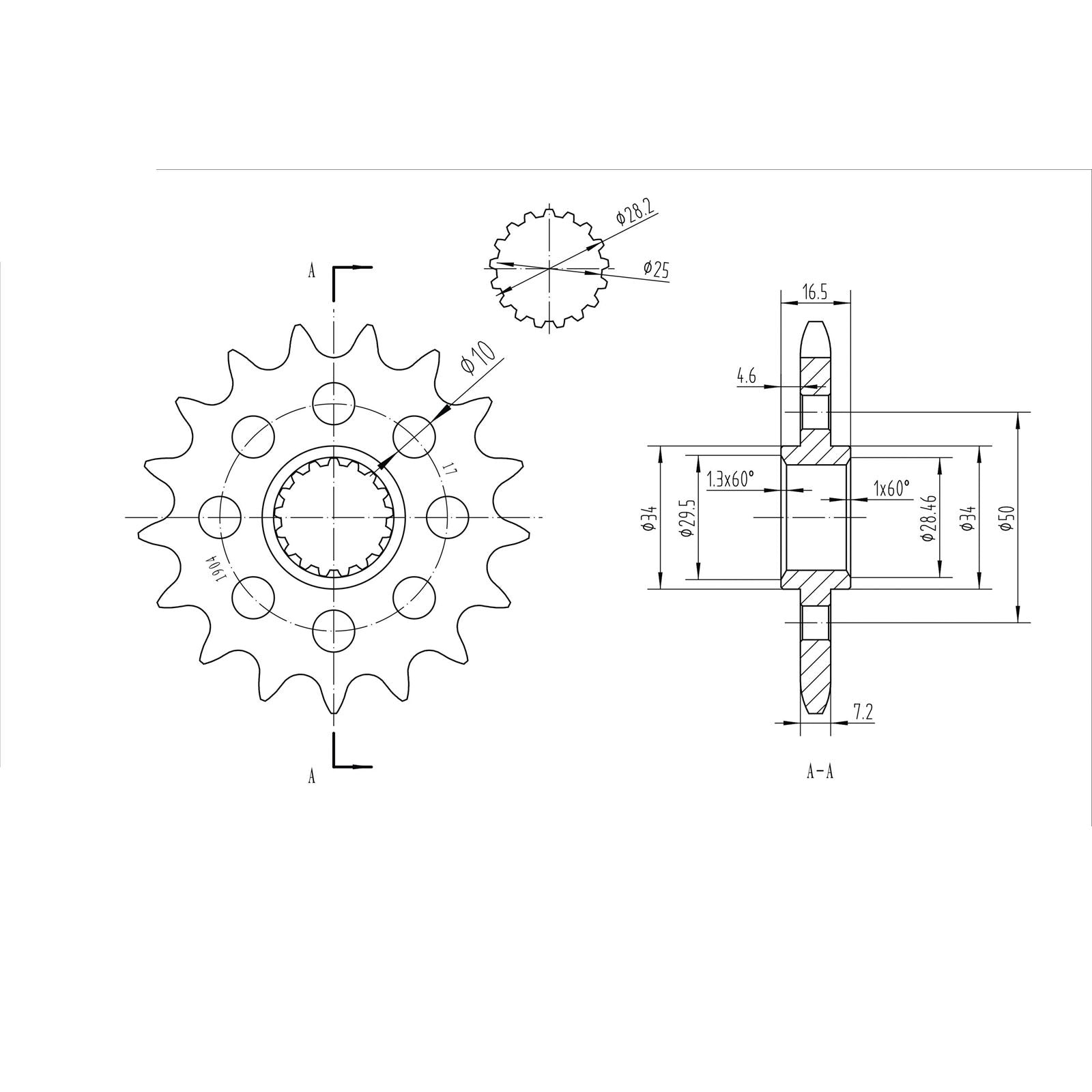 BikeMaster Front Sprocket 525 - 17-Tooth 151 904 17_130734