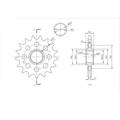 BikeMaster Front Sprocket 525 - 17-Tooth 151 904 17_130734