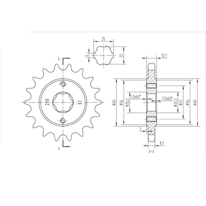 BikeMaster Front Sprocket 530 - 18-Tooth 160 288 18_130747