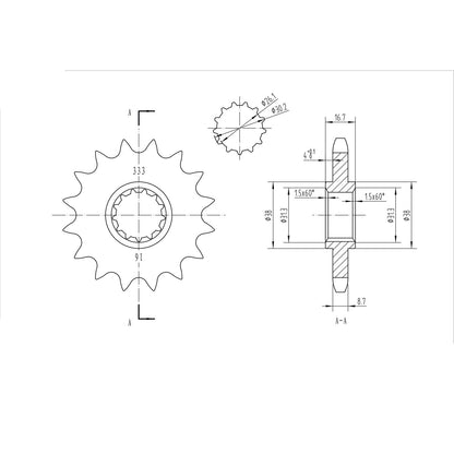 BikeMaster Front Sprocket 530 - 16-Tooth 160 333 16_130752