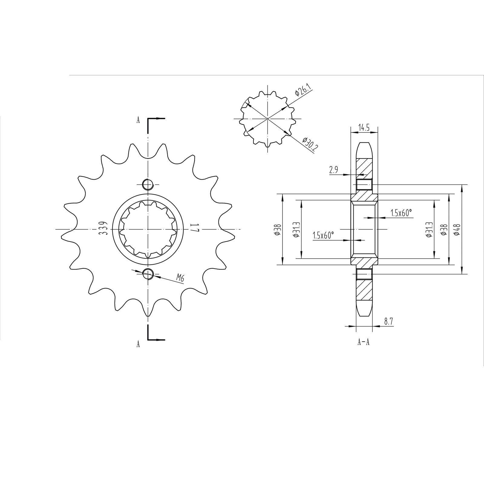 BikeMaster Front Sprocket 530 - 17-Tooth 160 339 17_130757