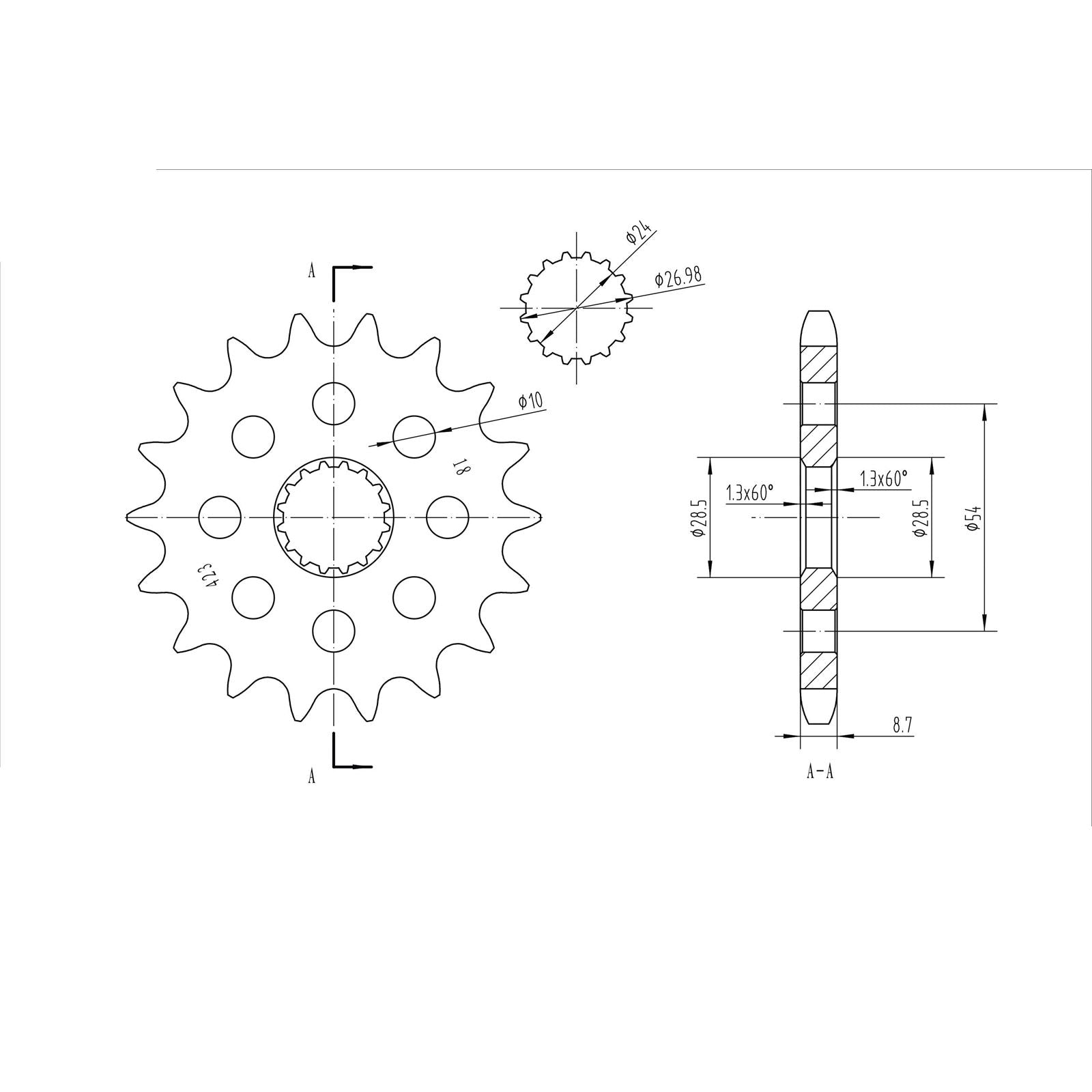 BikeMaster Front Sprocket 530 - 18-Tooth 160 423 18_130764