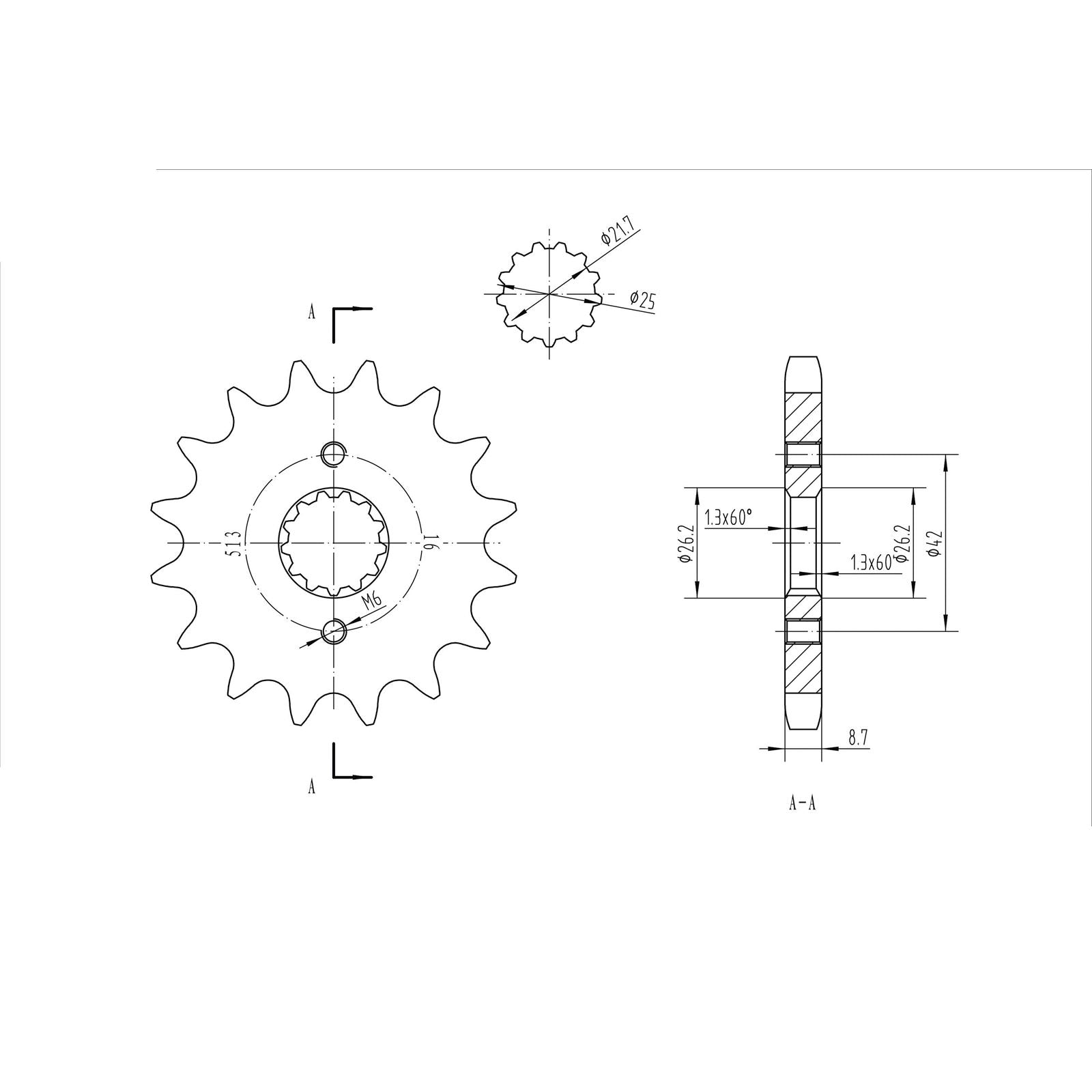 BikeMaster Front Sprocket 530 - 16-Tooth 160 513 16_130770