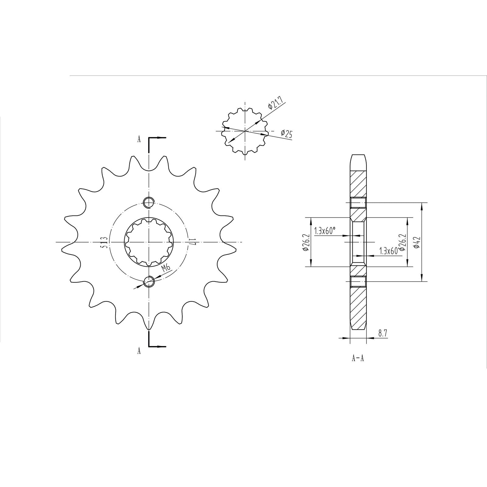 BikeMaster Front Sprocket 530 - 17-Tooth 160 513 17_130771