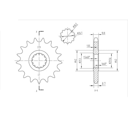 BikeMaster Front Sprocket 530 - 17-Tooth 160 579 17_130792