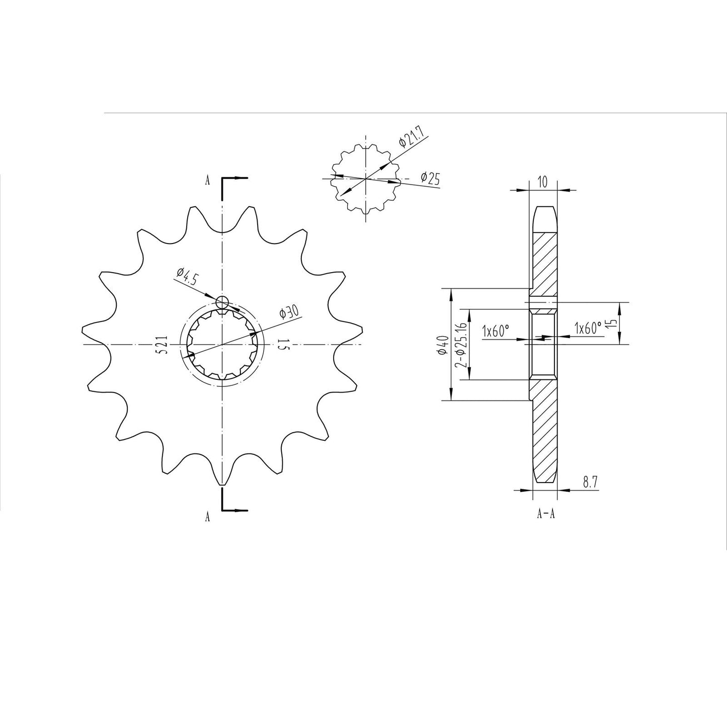 BikeMaster Front Sprocket 630 - 15-Tooth 180 521 15_130811