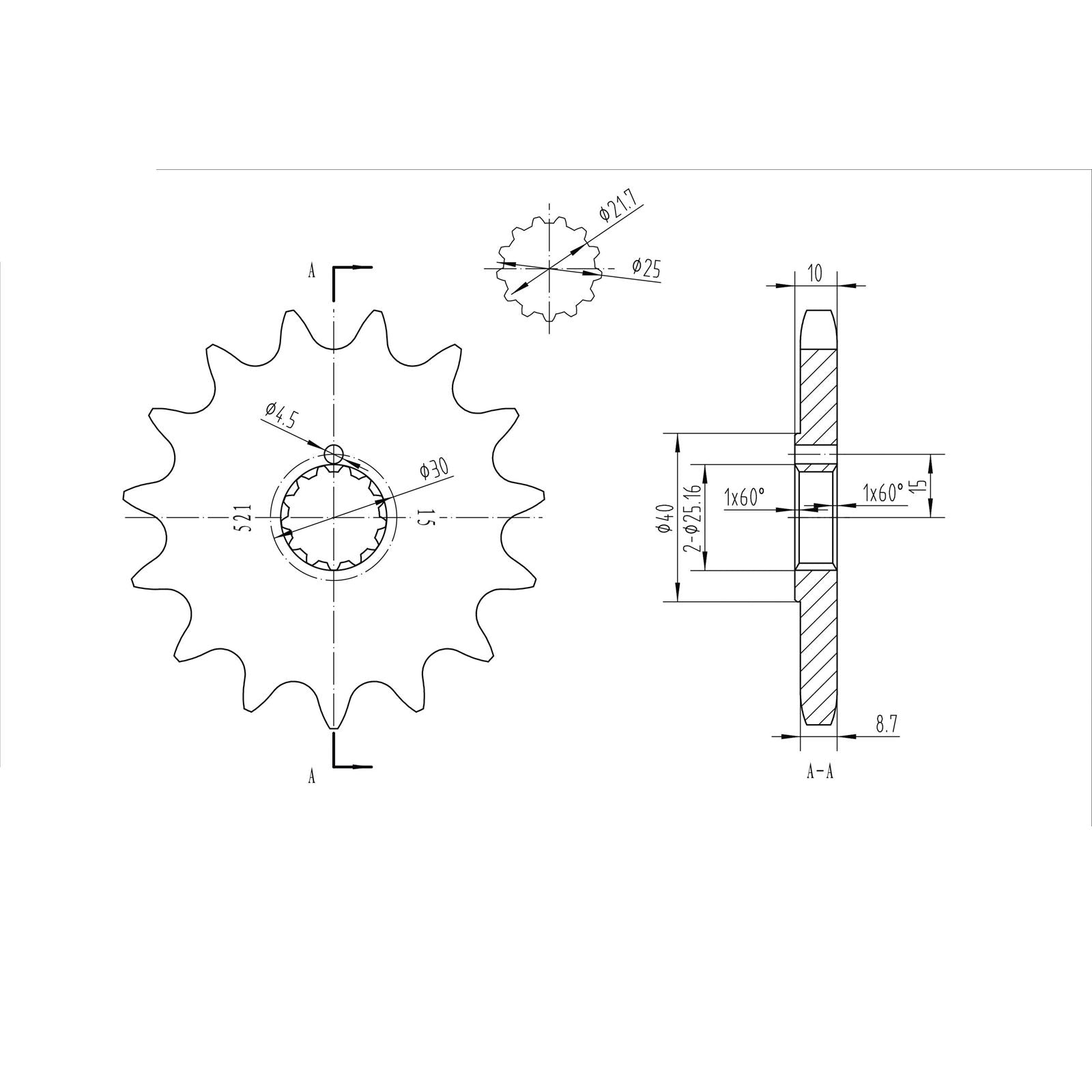 BikeMaster Front Sprocket 630 - 15-Tooth 180 521 15_130811