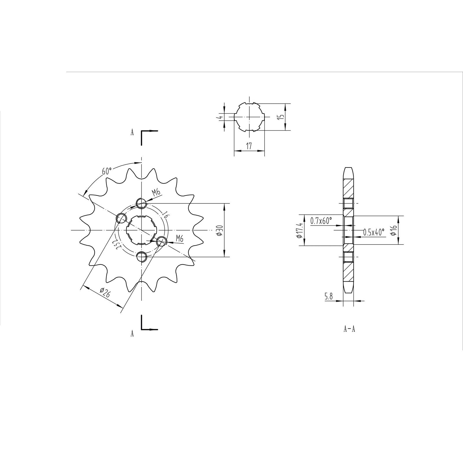 BikeMaster Front Sprocket 420 - 16-Tooth 120 252 16_130816
