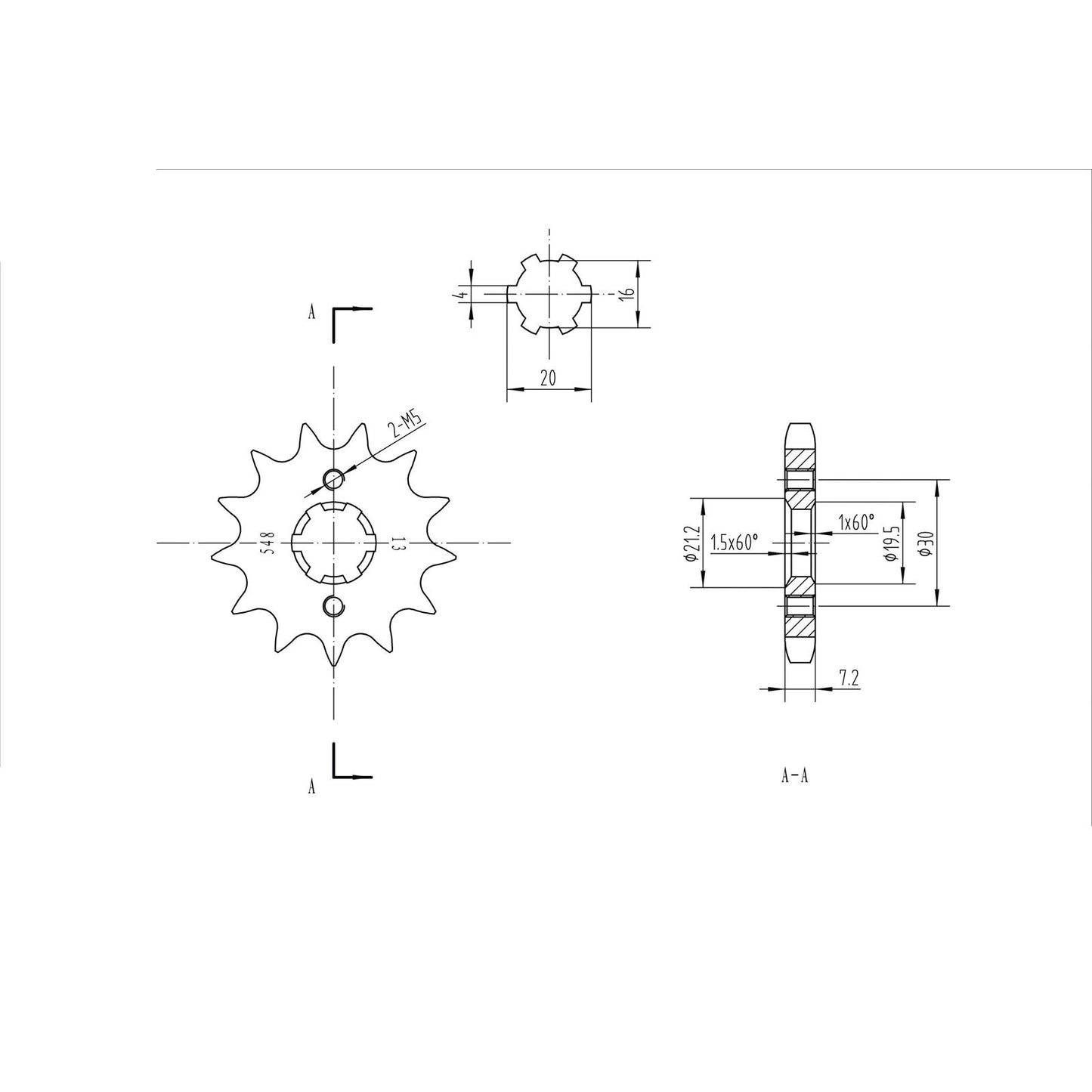 BikeMaster Front Sprocket 428 - 13-Tooth 130 548 13_130824