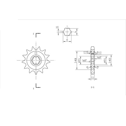 BikeMaster Front Sprocket 428 - 13-Tooth [MPN: 131 501 13]_130827