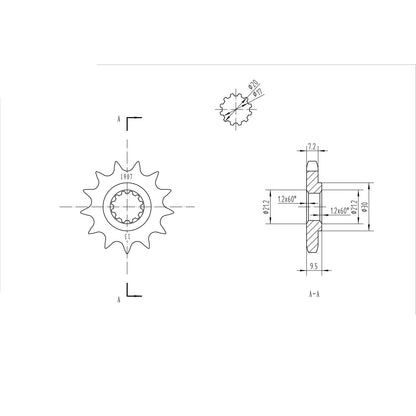 BikeMaster Front Sprocket 428 - 13-Tooth 131 907 13_130829