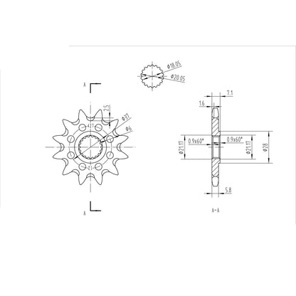 BikeMaster Front Sprocket 520 - 12-Tooth 140 427 12+_130835