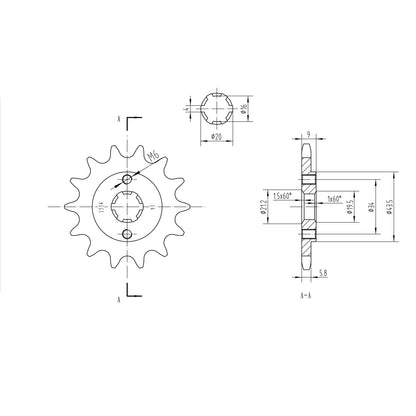BikeMaster Front Sprocket 520 - 14-Tooth 141 554 14_130875