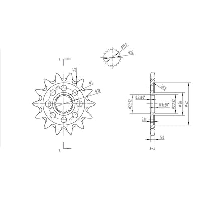 BikeMaster Front Sprocket 520 - 14-Tooth 141 590 14+_130883