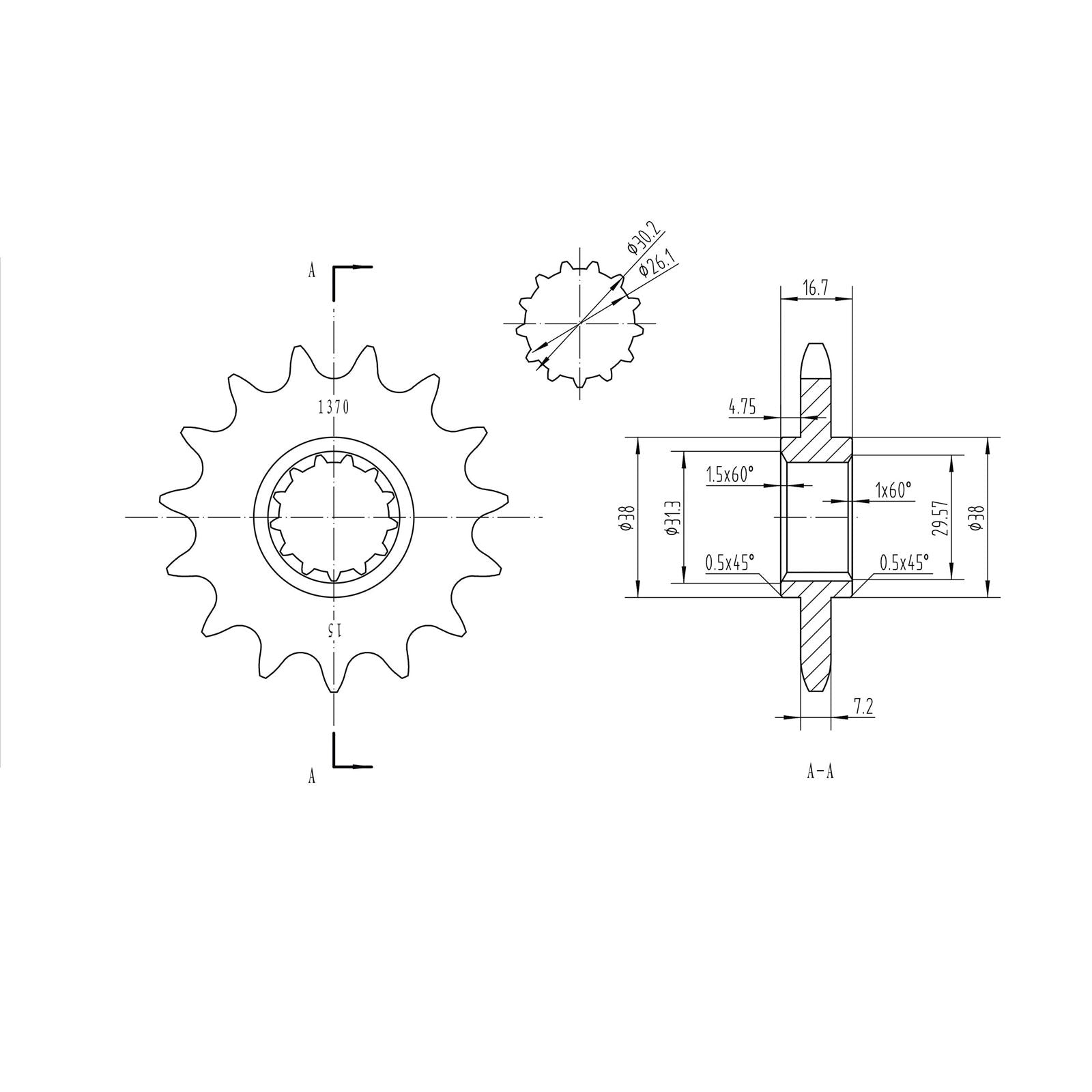 BikeMaster Front Sprocket 525 - 15-Tooth 151 370 15_130891