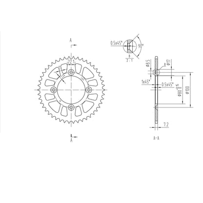 BikeMaster Rear Sprocket 428 - 46-Tooth 231 204 46_130904