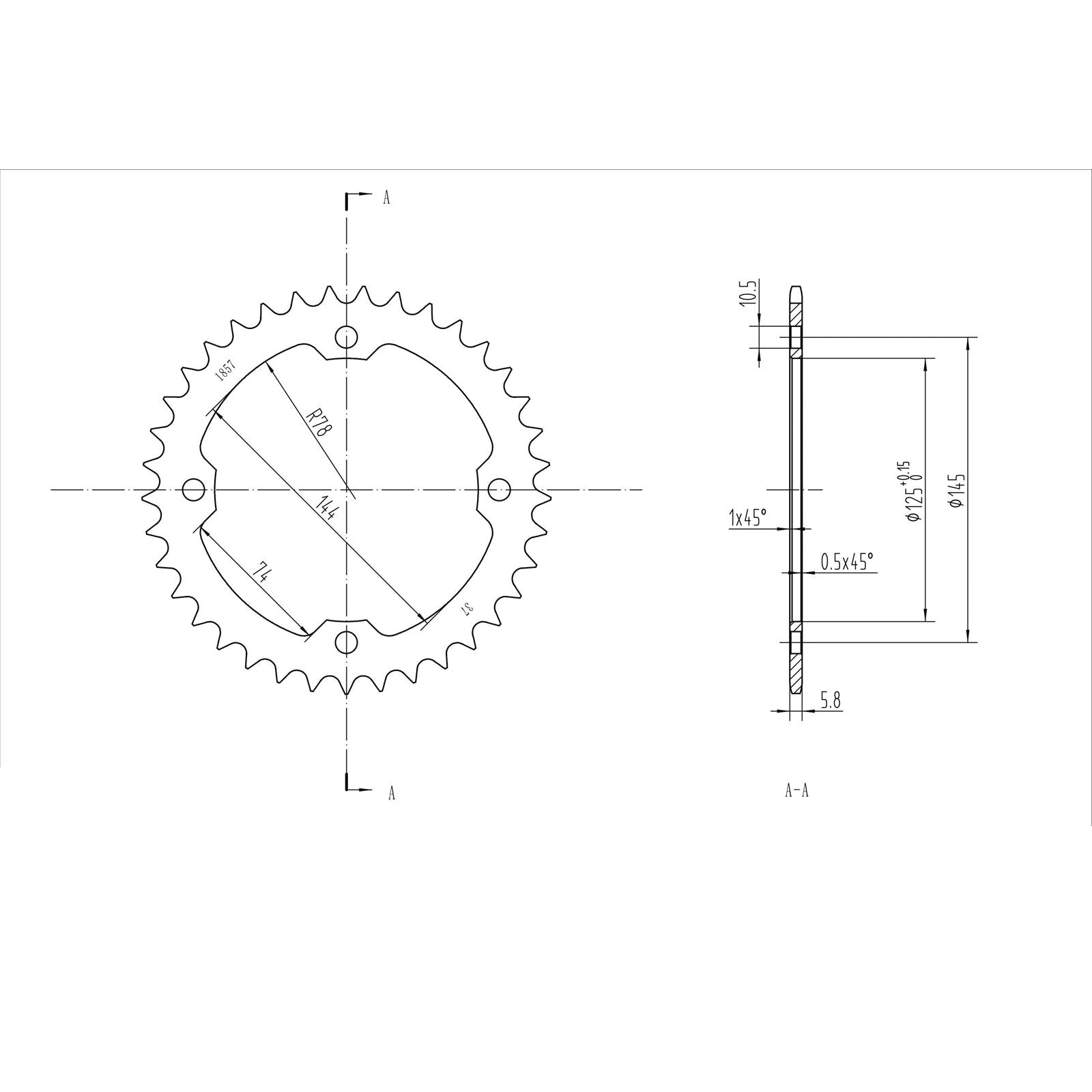 BikeMaster Rear Sprocket 520 - 37-Tooth 241 857 37_130916