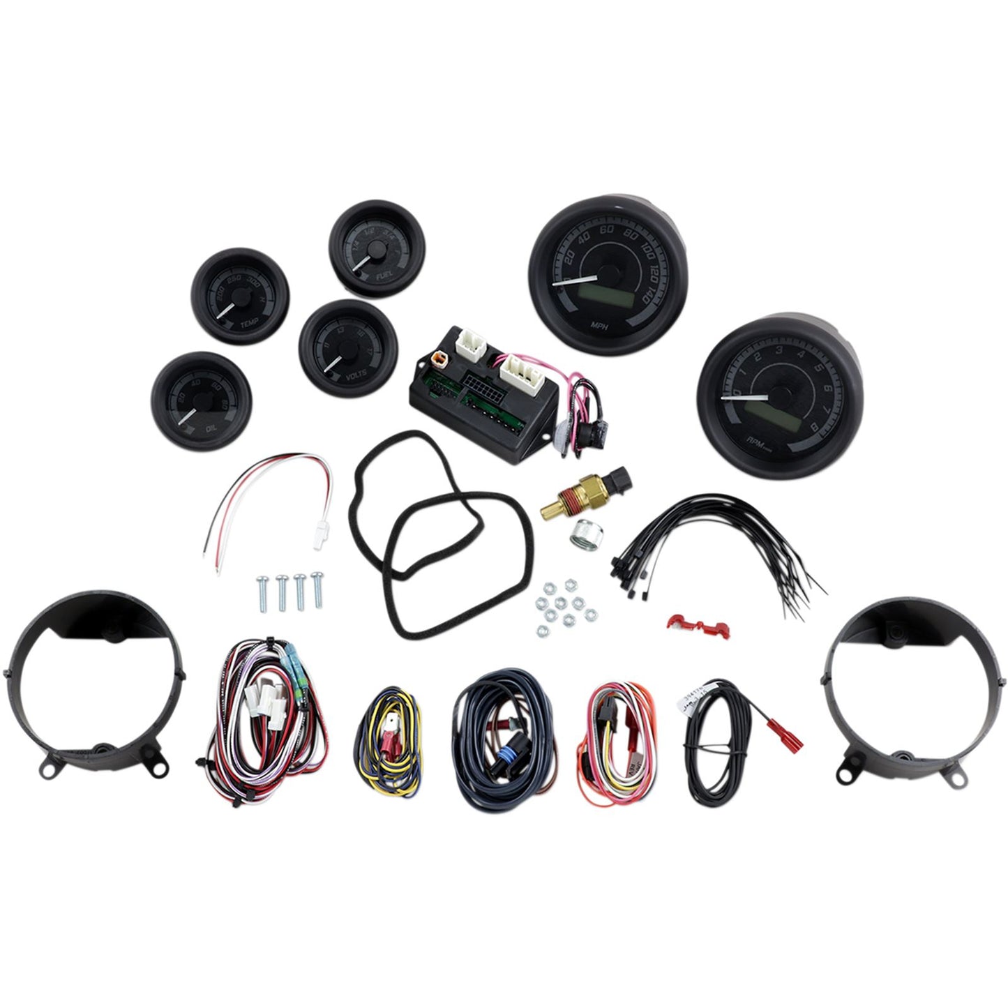 Dakota Digital MVX-8K Series Analog/Digital 6-Gauge Kit - Black/Gray MVX-8600-KG-K_370637