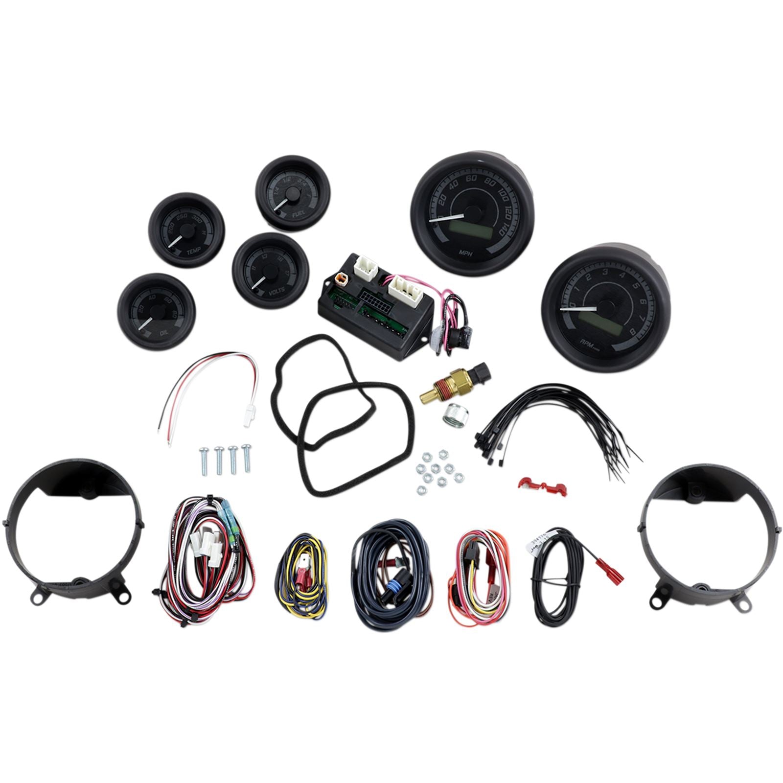 Dakota Digital MVX-8K Series Analog/Digital 6-Gauge Kit - Black/Gray MVX-8600-KG-K_370637