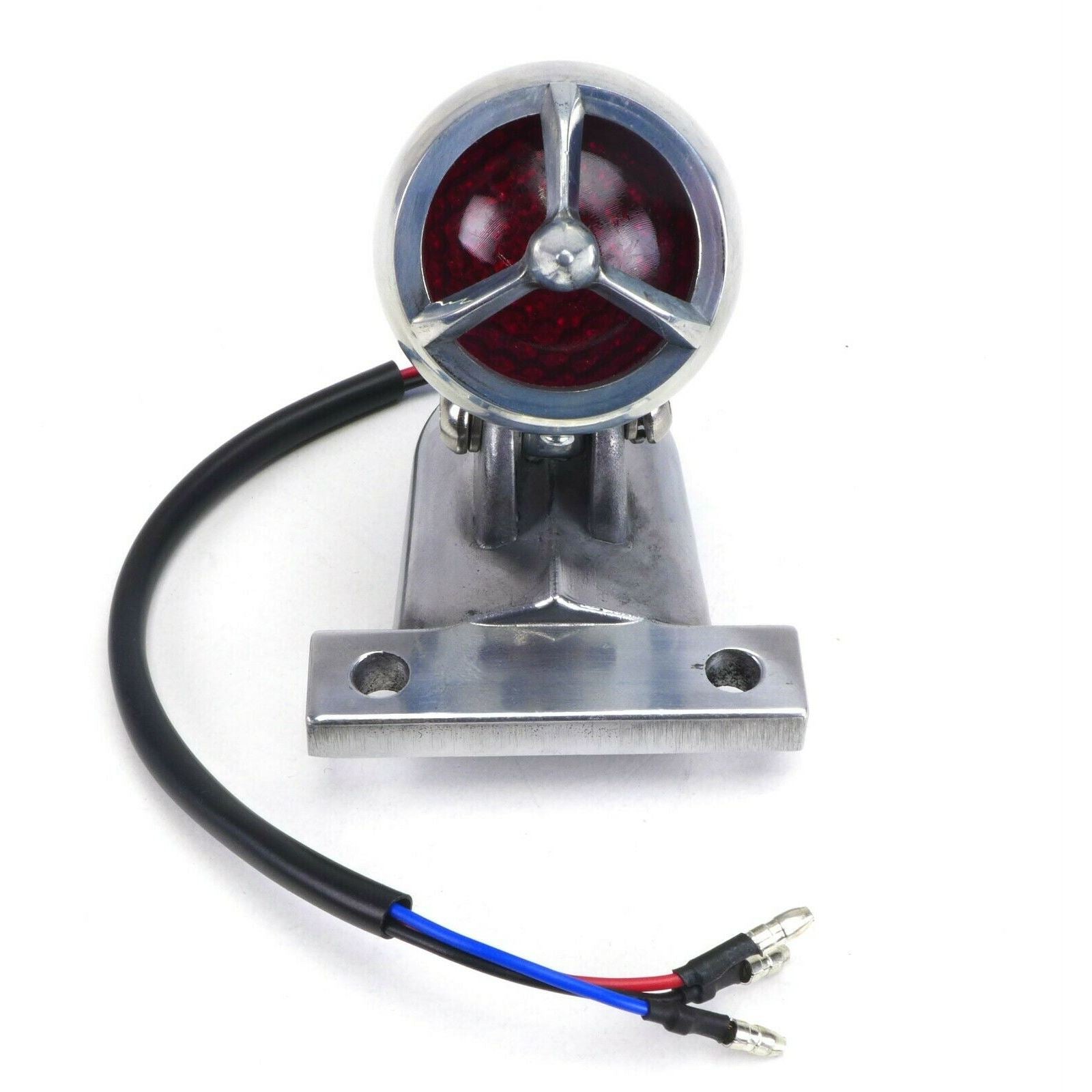 2FastMoto Silver Bullet Tail/Brake Light 12 Volt LED with License Holder Retro  42-14250_646328