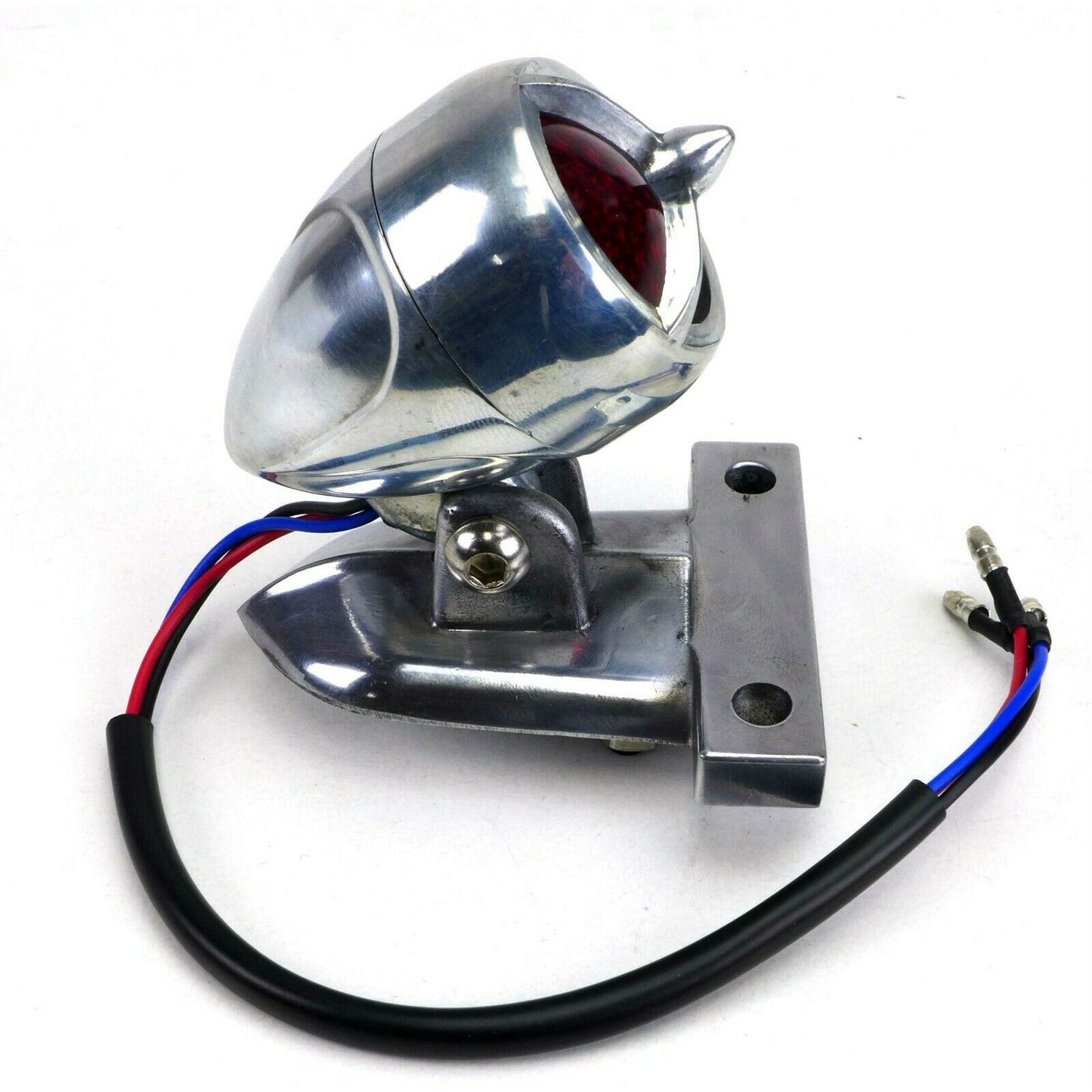 2FastMoto Silver Bullet Tail/Brake Light 12 Volt LED with License Holder Retro  42-14250_646329