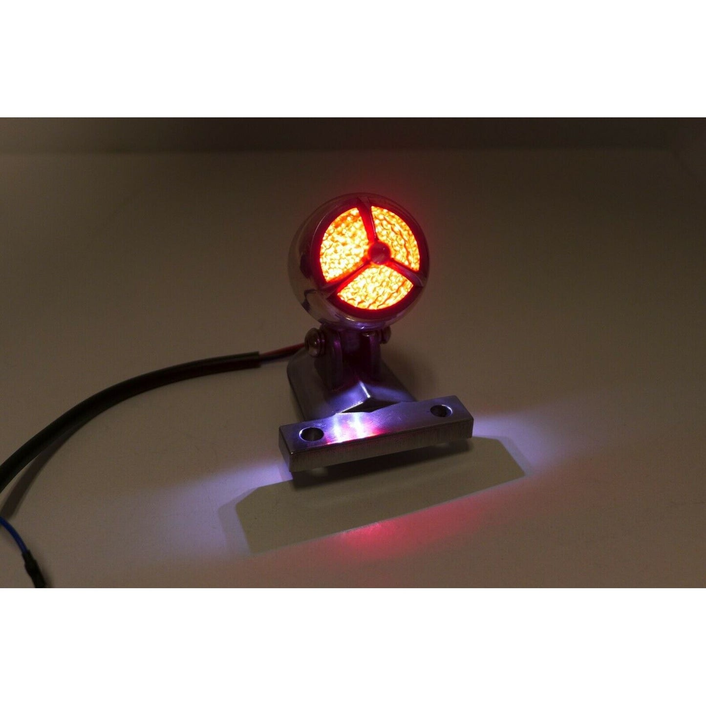 2FastMoto Silver Bullet Tail/Brake Light 12 Volt LED with License Holder Retro  42-14250_646331