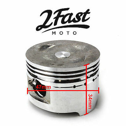 2FastMoto Replacement Piston Cylinder Head Kit for 50cc with 80cc GY-6 Big Bore 074-061_666248