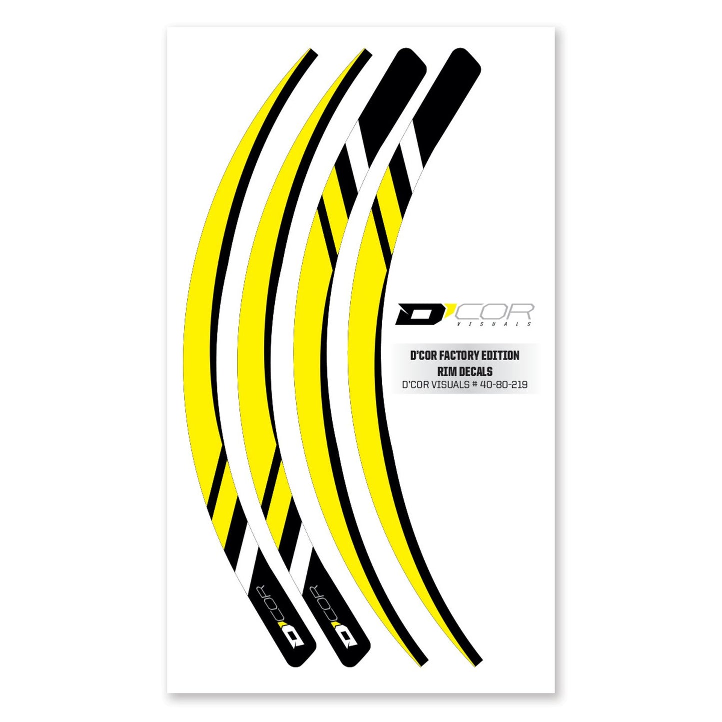 D'Cor Rim Decals Yellow 4 Piece Set Yellow Rim Decals 4 Piece Set [MPN: 40-80-219]_133236