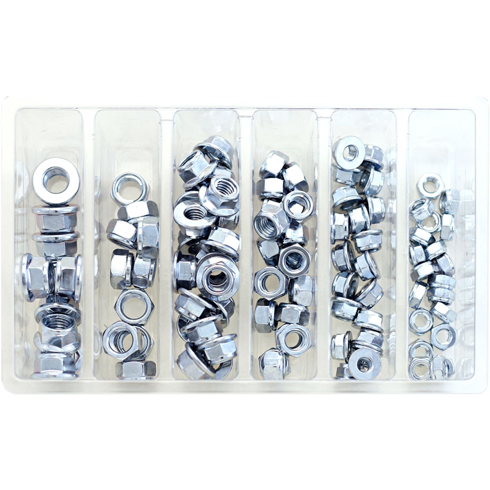 Bolt MC Hardware Hex Fuji-Lock Nut Assortment - 100-Piece Kit SV-FUJINUT_354339