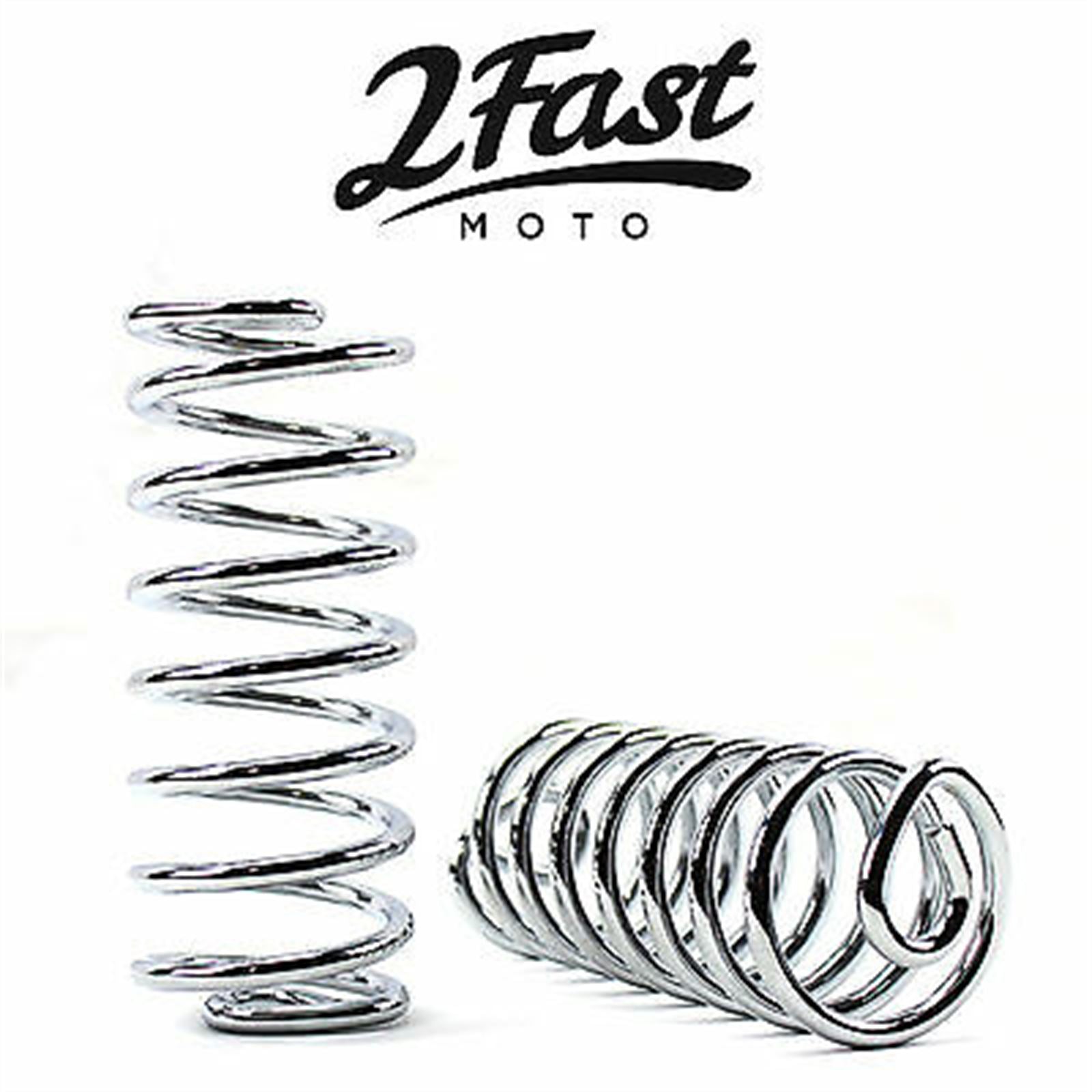 2FastMoto 5" Chrome Straight Solo Seat Spring For Motrocycles- 2/Pack 13-849_622131