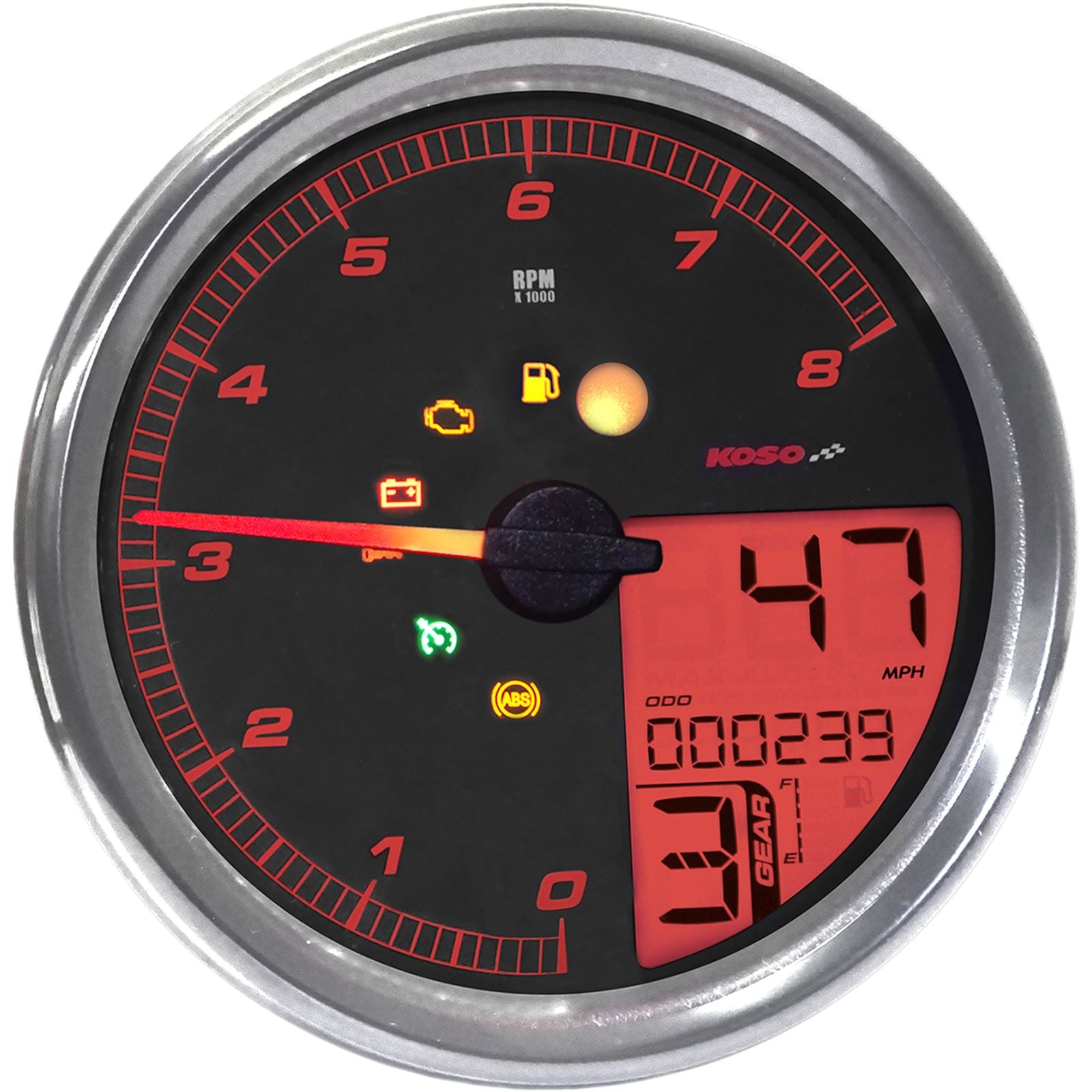Koso 4.5" Speedometer Fits 14-Up Models BA072000_410353