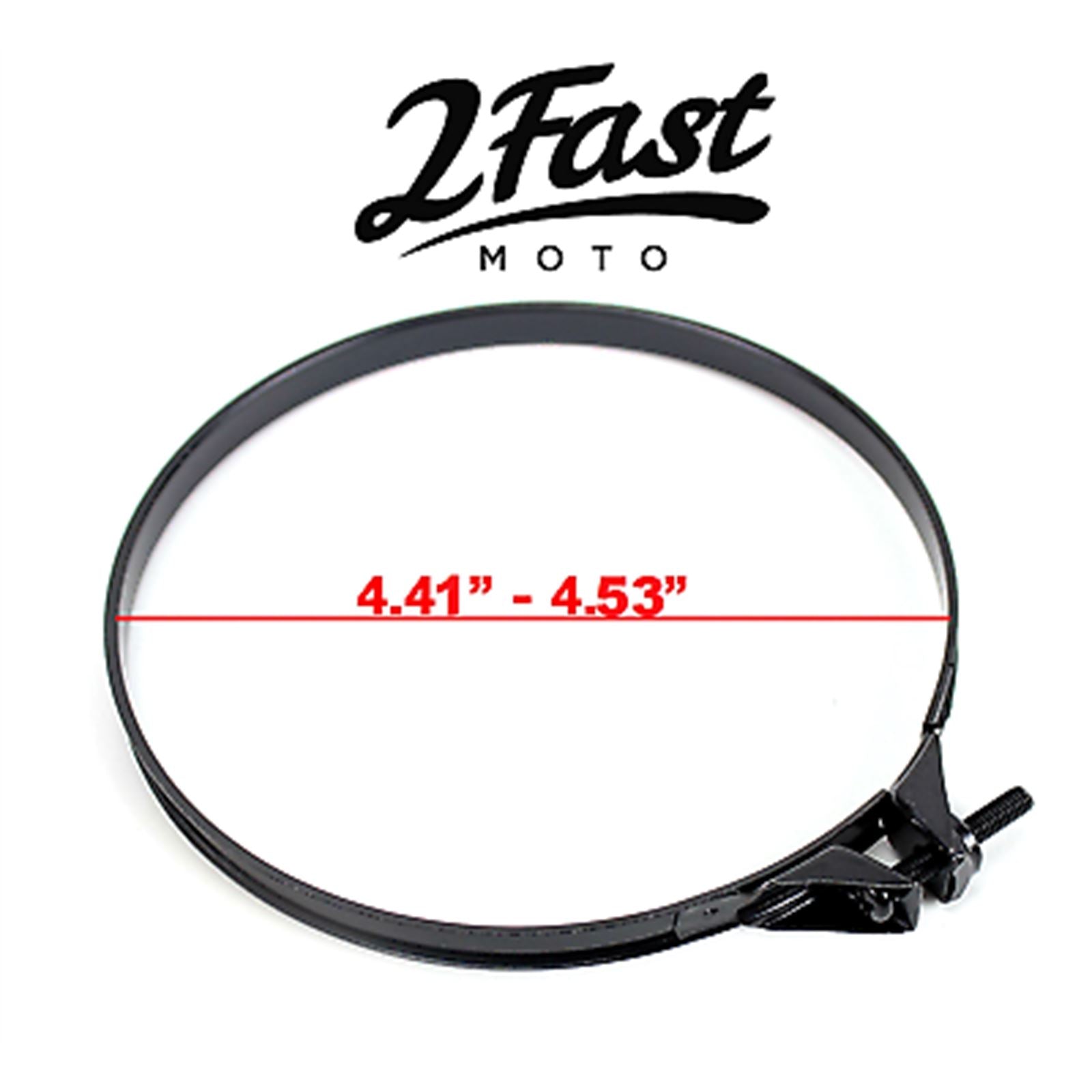2FastMoto Band Clamp Air Box Filter Intake Manifold Wire 4.41" - 4.53" Black Pair 25-3114m_637207