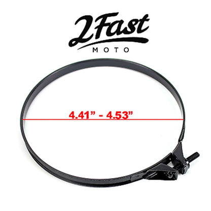 2FastMoto Band Clamp Air Box Filter Intake Manifold Wire 4.41" - 4.53" Black Pair 25-3114m_637207