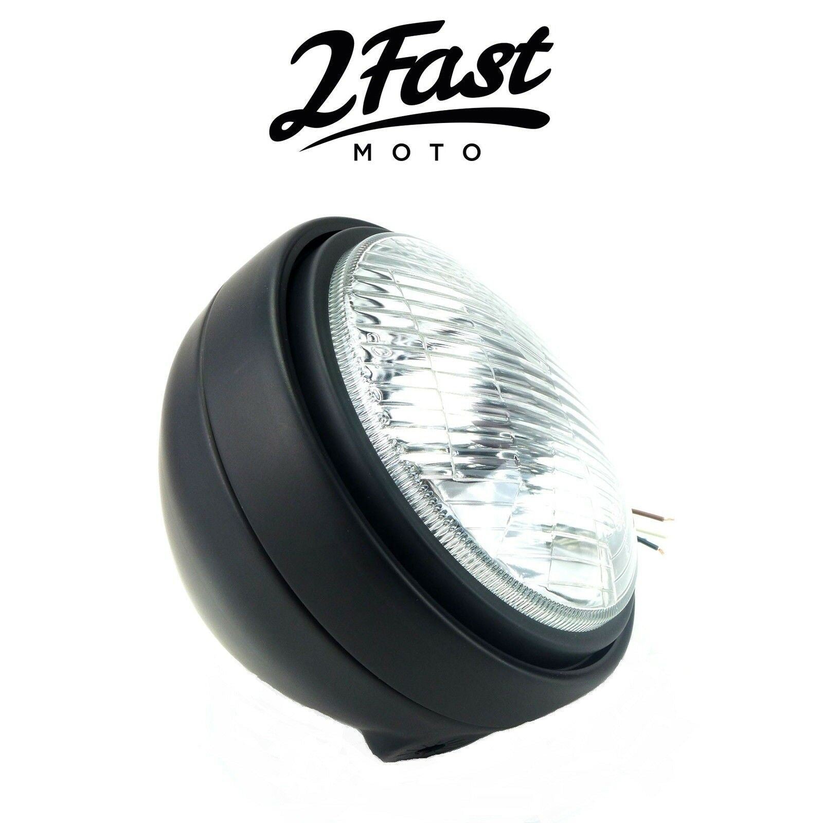 2FastMoto 5 3/4" Side Mount 12V Headlight - Matte Black  41-10095_670536