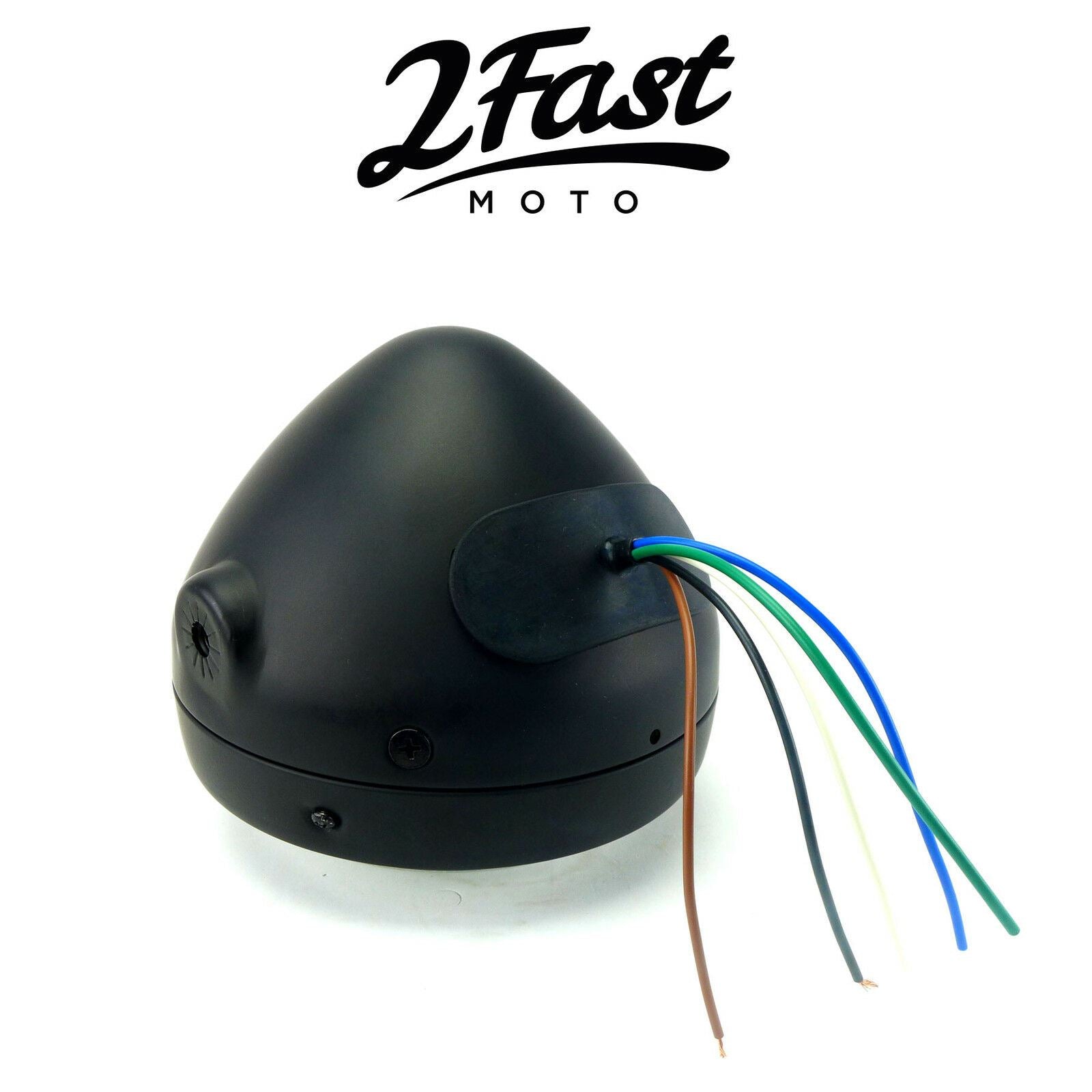 2FastMoto 5 3/4" Side Mount 12V Headlight - Matte Black  41-10095_670538