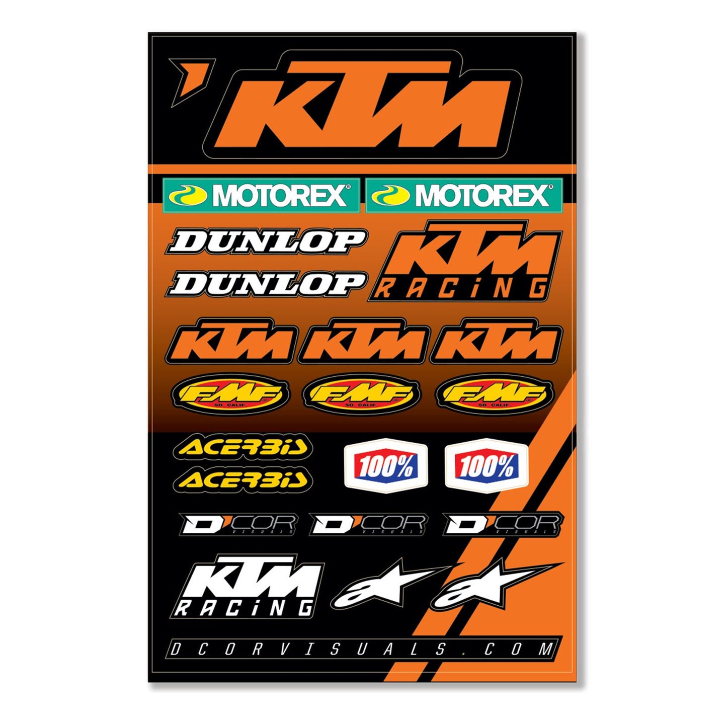 D'Cor for KTM Racing Decal Sheet 12 Mil for KTM Racing Decal Sheet [MPN: 40-30-102]_134255
