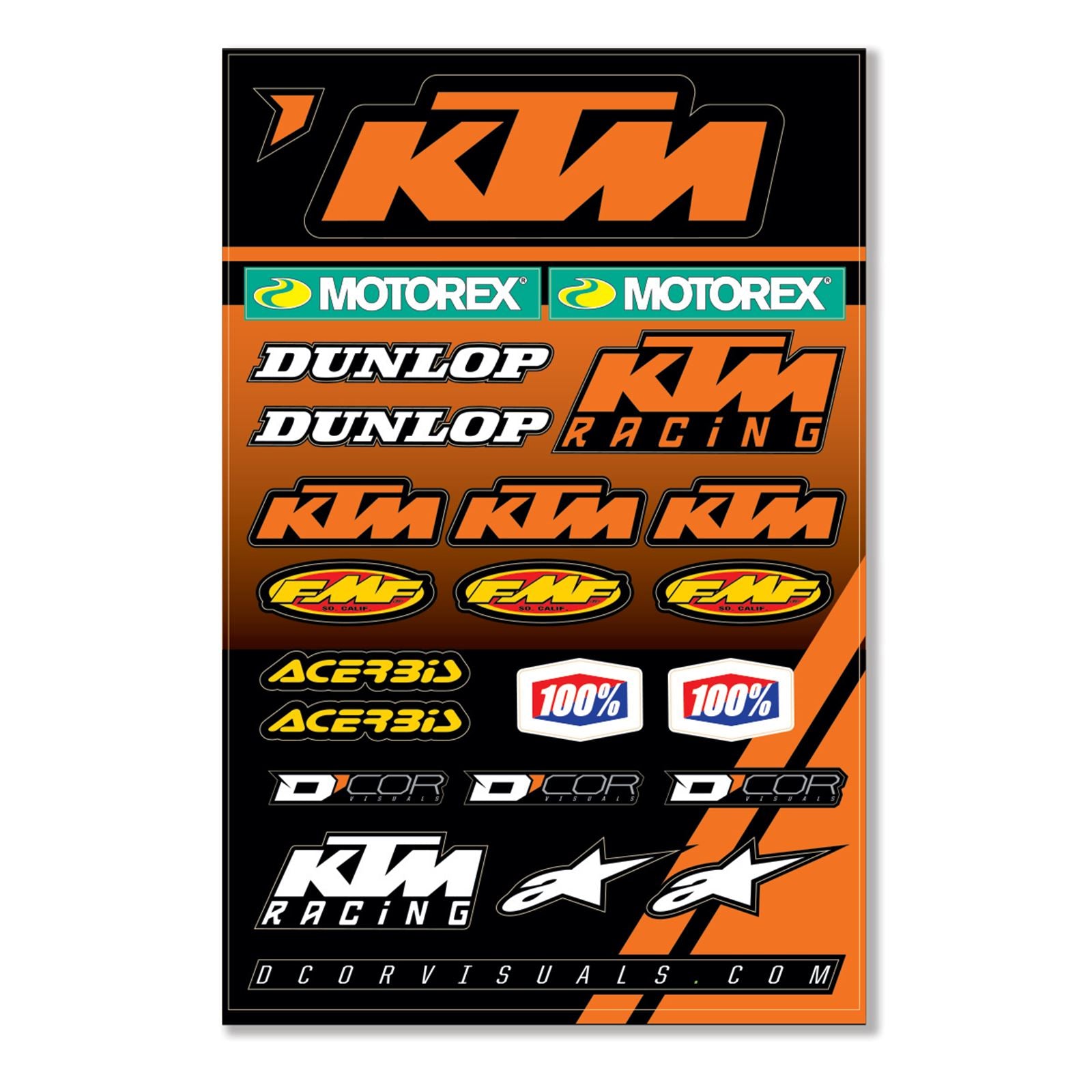 D'Cor for KTM Racing Decal Sheet 12 Mil for KTM Racing Decal Sheet [MPN: 40-30-102]_134255