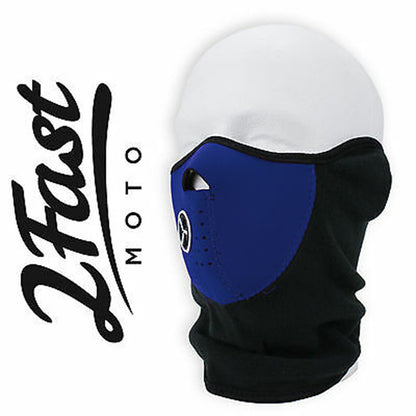 2FastMoto Sport Half Face Fleece Neoprene Mask With Mesh Ventilation MX ATV 66-5116u_622235