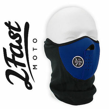 2FastMoto Sport Half Face Fleece Neoprene Mask With Mesh Ventilation MX ATV 66-5116u_622232