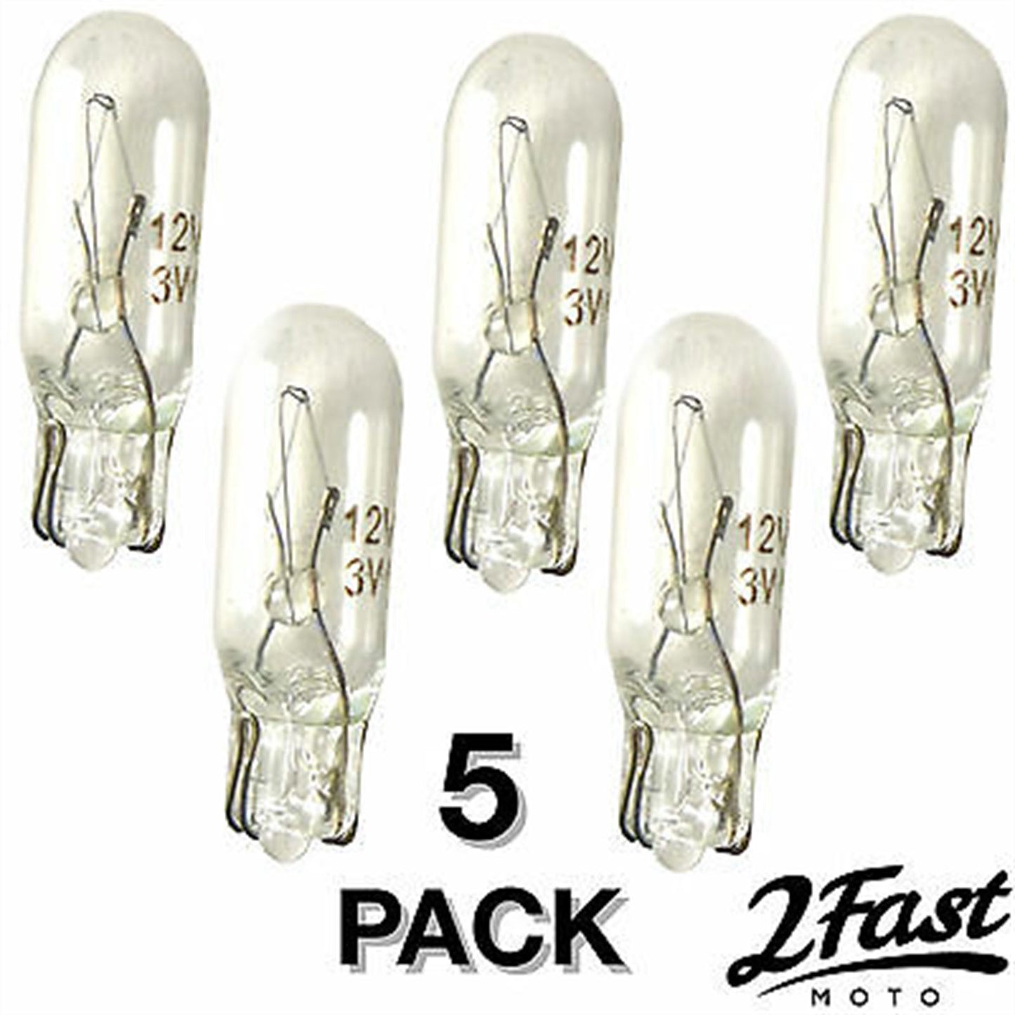 2FastMoto Instrument Bulb 12 Volt 3 Watt Plug in 5 Pack for Honda CX, VF, VT 2fm-44-t6.5-2_645668