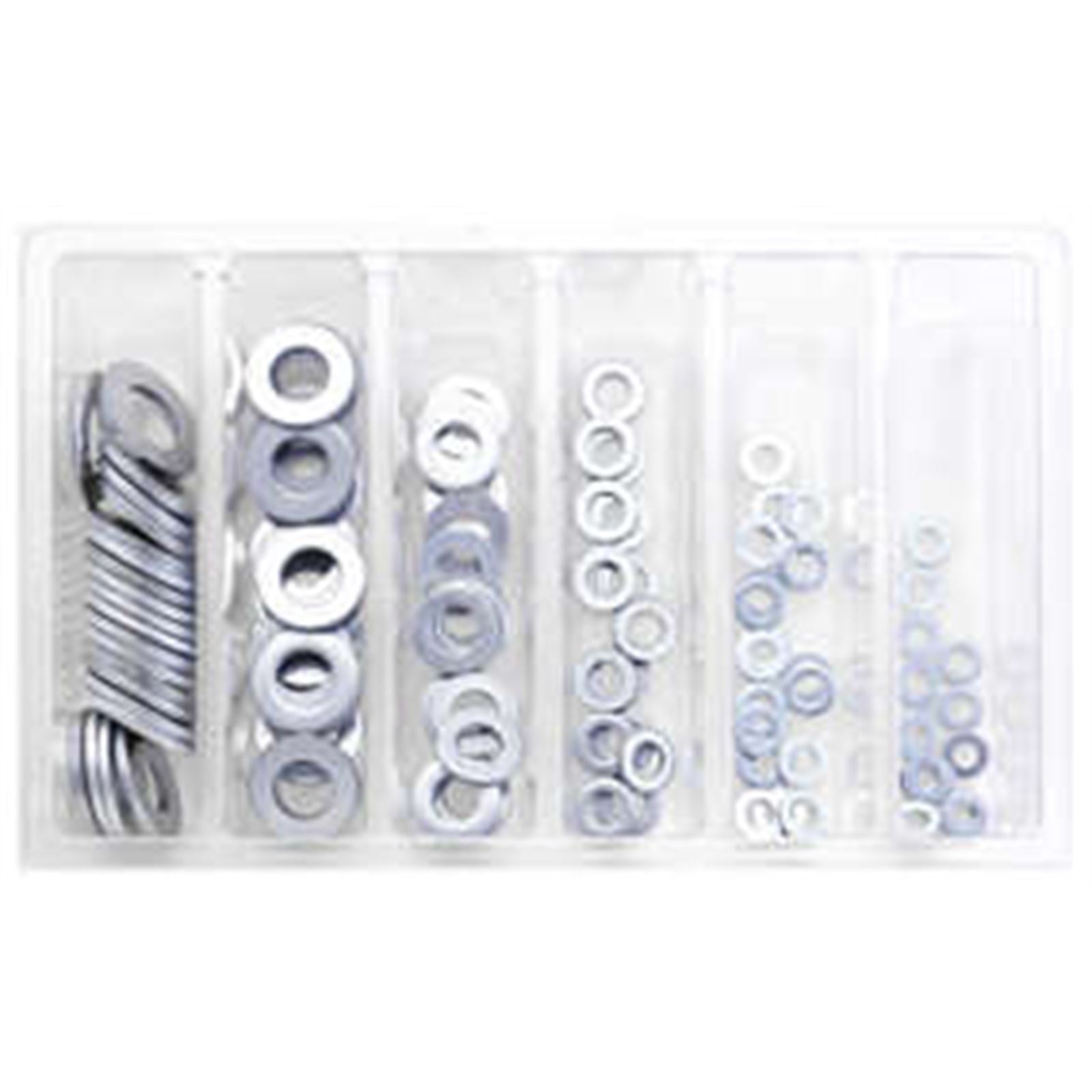 Bolt MC Hardware Flat Washer Assortment - 120-Piece Kit SV-FLWSH_134496