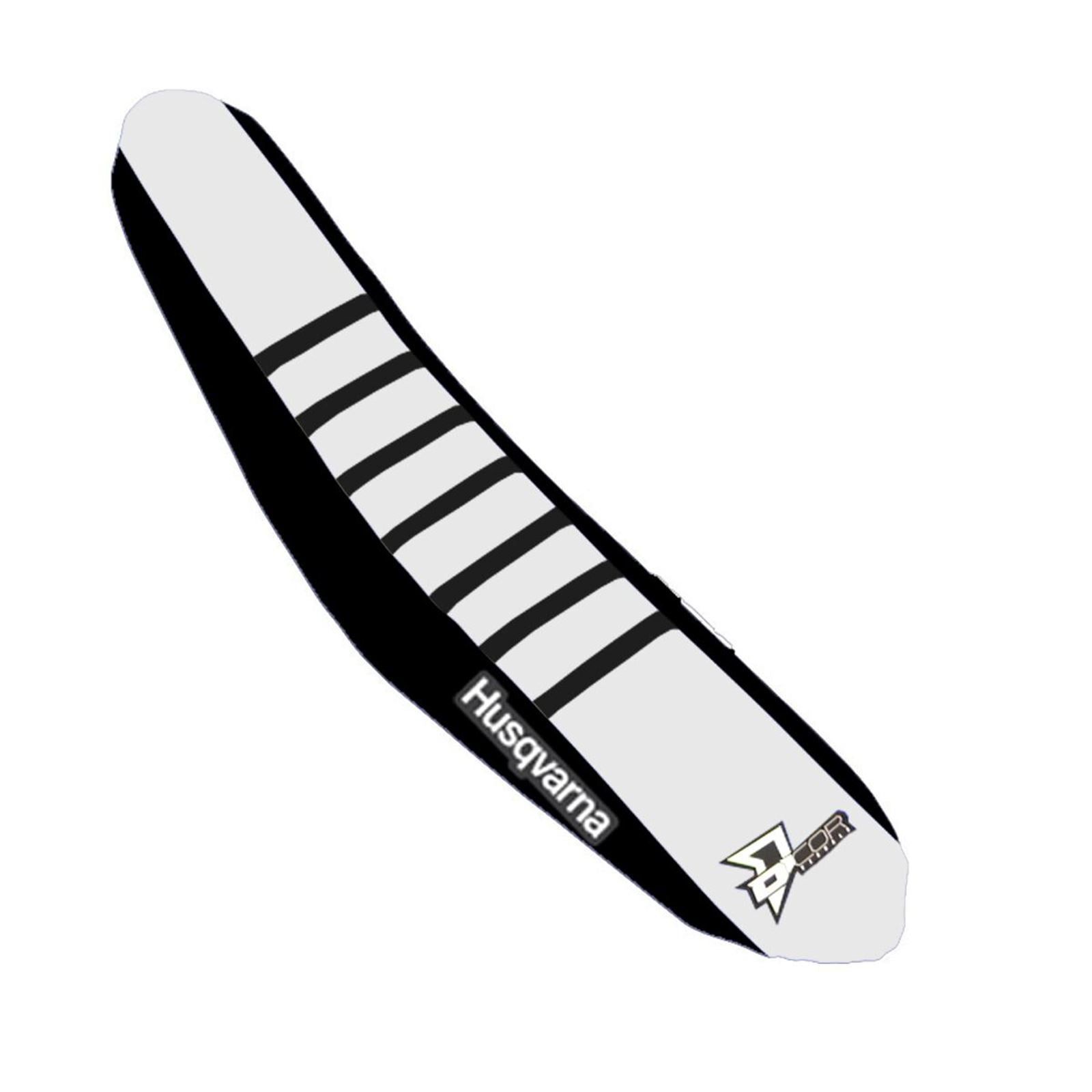 D'Cor Seat Cover Black/White Black Ribs TC/FC125-450 [MPN: 30-70-417]_134557