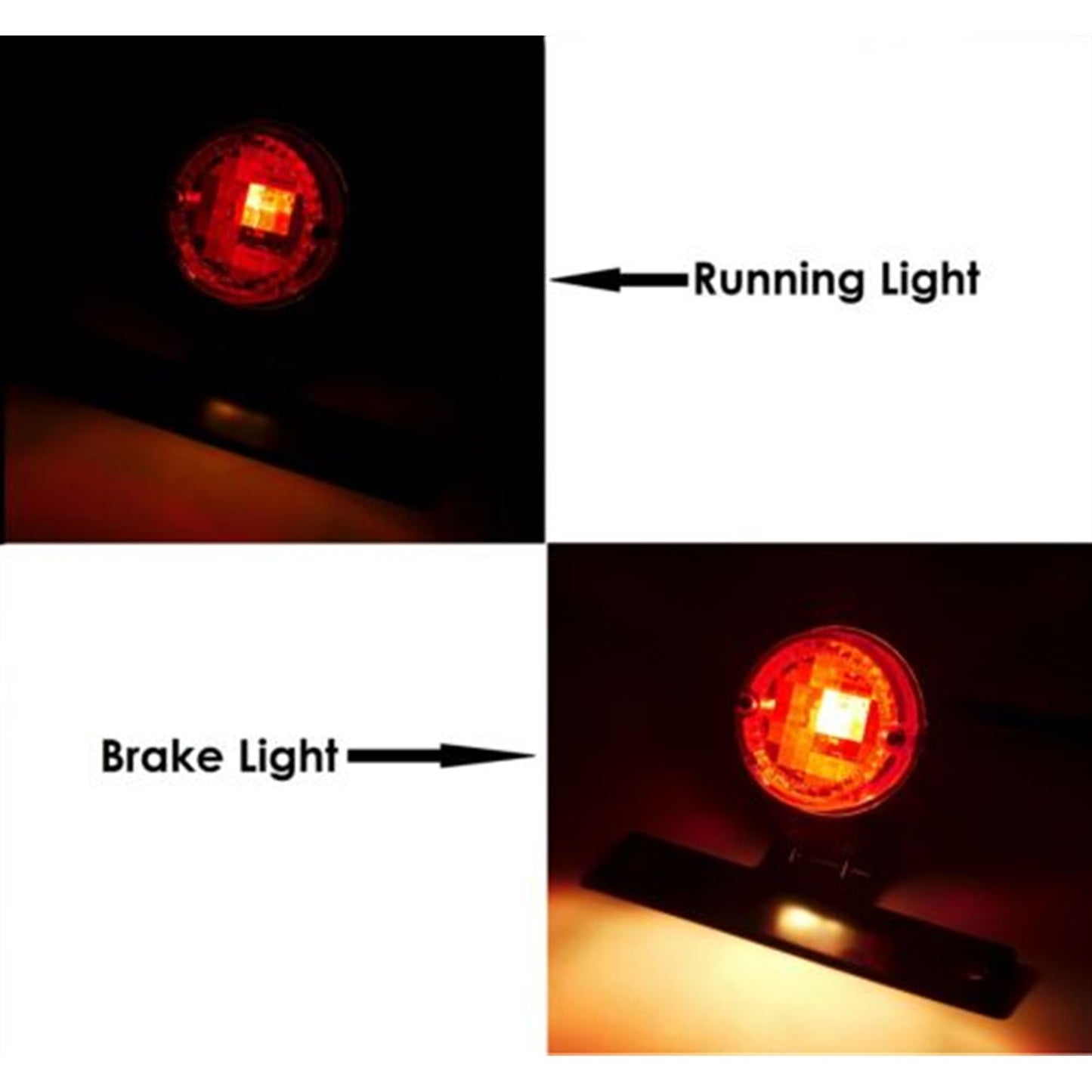 2FastMoto Round Black Classic Retro Style 12 Volt Tail/Brake Light and Bracket [MPN: 62-21512]_645447