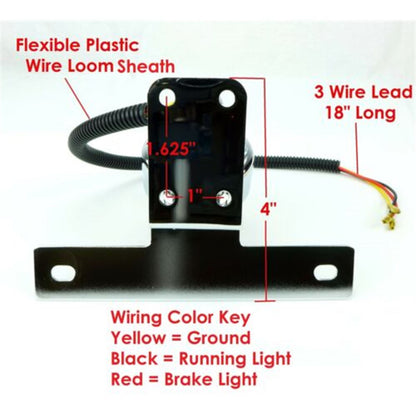 2FastMoto Round Black Classic Retro Style 12 Volt Tail/Brake Light and Bracket [MPN: 62-21512]_645444