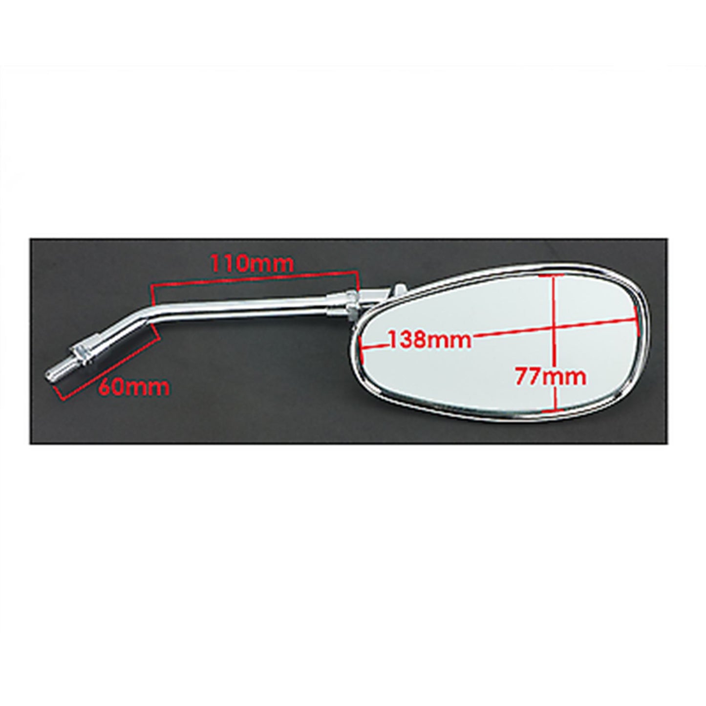 2FastMoto Right Side Long Stem Mirror Chrome for Yamaha Virago 83-07 1AA-26290-02_645547